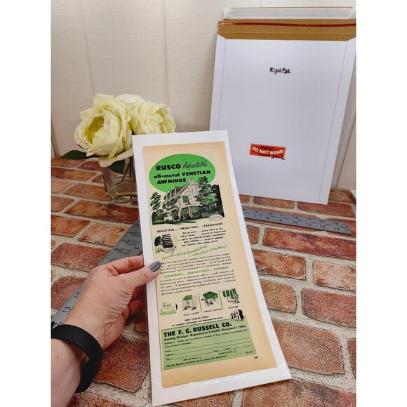 1950‎ Rusco Venetian Awnings Beautiful Practical Permanent House Vtg Print Ad - Picture 3 of 6